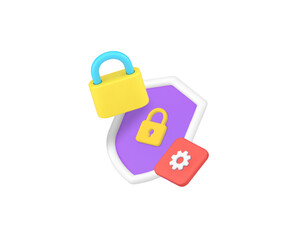 data information security settings protection technology 3d icon realistic vector illustration. pers