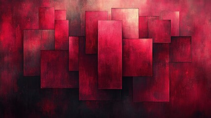 Poster - Abstract Geometric Background in Rich Crimson with Diamond Pattern and Soft Textures for Modern Design