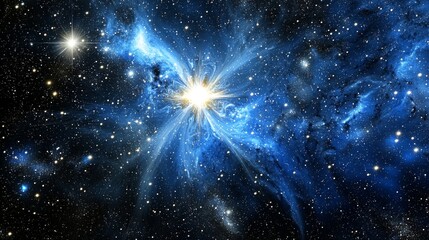 Wall Mural - majestic cosmic nebula starburst galaxy space celestial background image