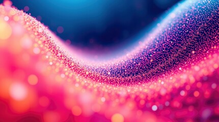 Wall Mural - a high-resolution digital illustration of an abstract wave of particles, extreme macro close-up, sha