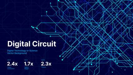 Leinwandbilder - Abstract Technology Circuit Lines. Hi-tech Lines Background. Digital Tech or Science Backdrop. Vector Illustration.