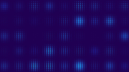 Fototapete - Digital Pixel Explosion Grid Mosaic. Abstract Virtual Cyber Space Data Flow. Halftone Pixel Effect Round Explosion. Vector Illustration.