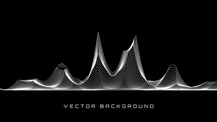 Aufkleber - Wave Thin Lines Curve Pattern Background. Minimal Contour Lines Texture. Abstract Vector Illustration.