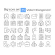 © IMG visuals icons - Visitor management linear icons set. Personal information, privacy. Surveillance tracking, monitoring. Customizable thin line symbols. Isolated vector outline illustrations. Editable stroke