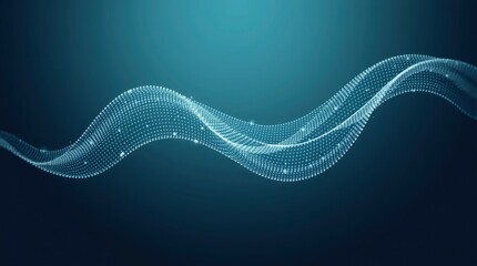 Sticker - abstract flowing lines, luminous particles, deep teal background, underwater atmosphere, smooth curv