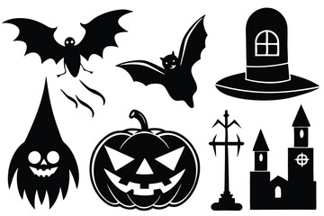 vector halloween set of halloween icons