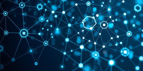 Abstract overlay of holographic data internet theme with man working on computer creating innovative solutions, information, futuristic
