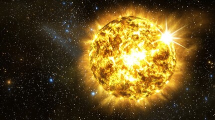Wall Mural - fiery stellar explosion supernova in space cosmic event bright star