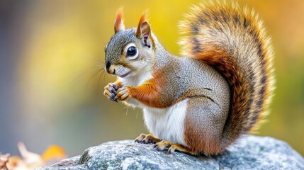 Sticker - A Curious Squirrel on a Rock