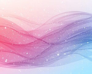 Canvas Print - Pastel pink, purple, and blue wavy abstract background with sparkles.