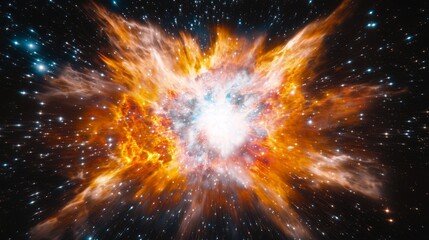 Wall Mural - cosmic explosion vibrant nebula stellar burst space background image