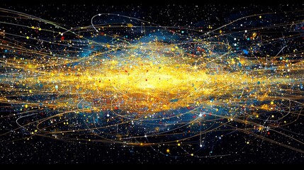 Poster - vibrant abstract galaxy cosmic energy stardust trails and celestial artwork