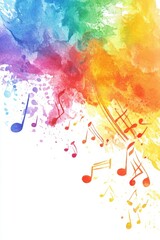 vibrant watercolor music notes: a symphony of color