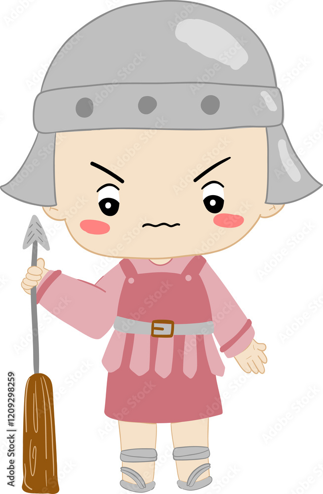 A soldier in battle from a Bible story, illustrated as an angry warrior ...