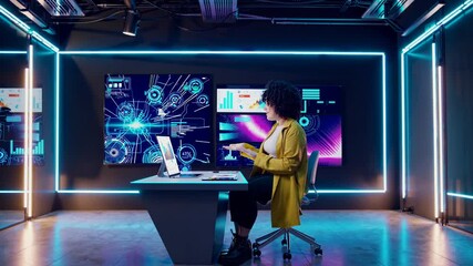 Poster - Exploring advanced data visualization techniques in a modern tech workspace