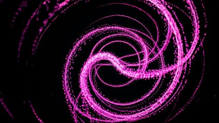 Aufkleber - Captivating swirling pink particles in a mesmerizing digital animation with vibrant movement and depth