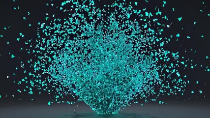 Aufkleber - Dynamic turquoise particles create mesmerizing heart shape in artistic display