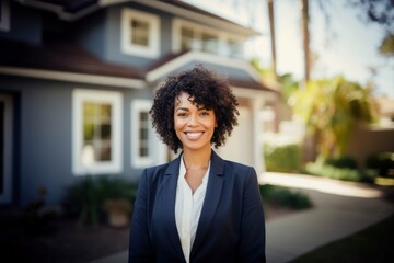 Wall Mural - African american female portrait smiling adult