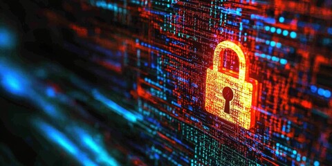 Visual focus on encryption technology in a digital environment.