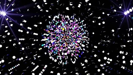 Fototapete - Colorful confetti explosion at a vibrant celebration with various shapes dancing in the air