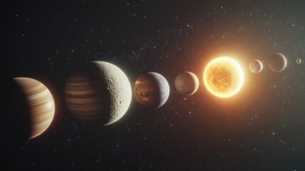 Wall Mural - Planets in night sky