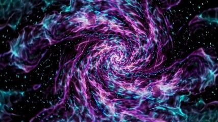 Aufkleber - Vivid swirling galaxy with bright purple and blue tones, showcasing cosmic patterns and textures in deep space
