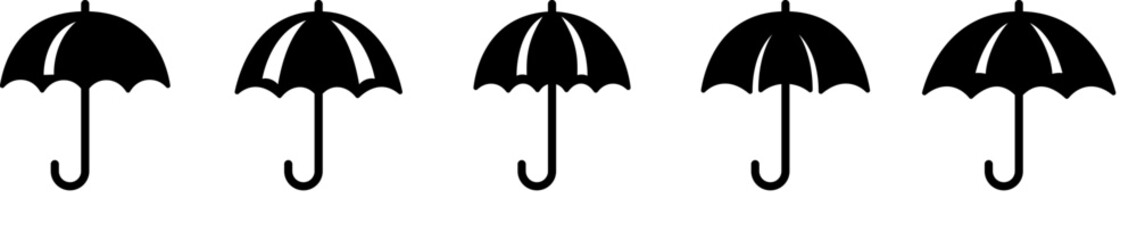 Canvas Print - umbrella icon. set of black umbrella icons. umbrella symbol. vector illustration