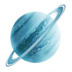 Wall Mural - blue planet with icy rings