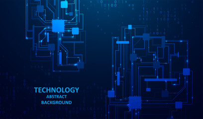 Wall Mural - abstract futuristic circuit board background. big data code representation. hi-tech illustration of 