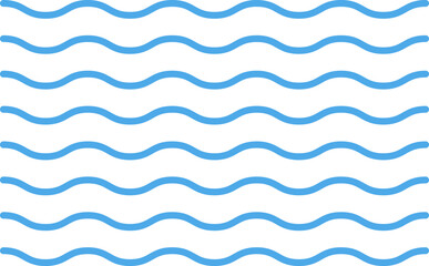 ocean, sea waves flat simple lines icons symbols vector set - blue line wave ornament