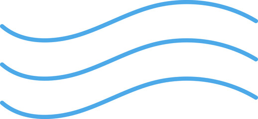 Ocean, sea waves flat simple lines icons symbols vector set - Blue line wave ornament