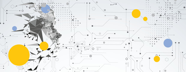 Poster - Human profile like an abstract artificial intelligence