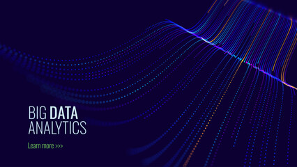 Aufkleber - Cyber Big Data Flow Particles Bokeh. Digital Neural Network. Concept of AI Artificial Intelligence Technology Machine Deep Learning. Digital Communication. Science Technology Presentation Vector.