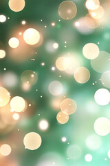 Aufkleber - A dazzling abstract background of golden bokeh lights over a green gradient, symbolizing festivity and vibrant celebration,