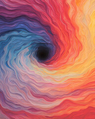 Aufkleber - An abstract radiating light pattern with vibrant red and blue streaks flowing outward in a spiral formation, enhancing visual complexity,