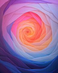 Leinwandbilder - An abstract radiating light pattern with vibrant red and blue streaks flowing outward in a spiral formation, enhancing visual complexity,