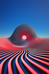 Fototapete - A dynamic abstract design with swirling red and blue radiating lines forming a spiral pattern, symbolizing growth and expansion,