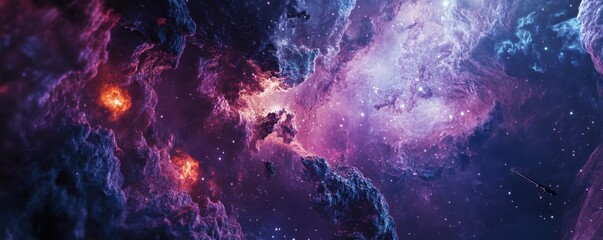 Wall Mural - a telescope observing distant galaxies and nebulae.