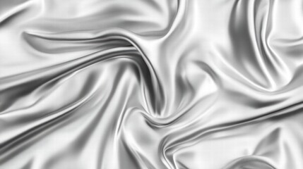 Wall Mural - Silver Satin Fabric Draped Texture, Soft, Smooth, Shiny, Abstract Background