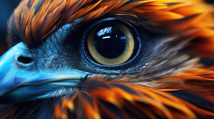Wall Mural - animal feather beak and eye in close up