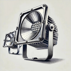 Flood lights with a central reflector surrounded by an array of smaller lenses