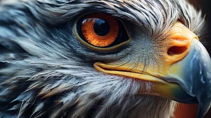 Wall Mural - animal feather beak and eye in close up