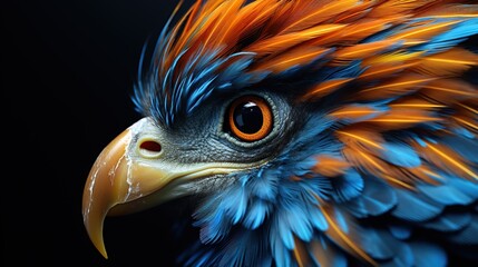 Wall Mural - animal feather beak and eye in close up