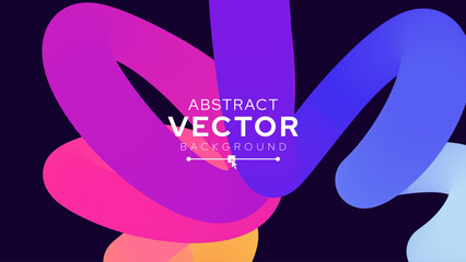 Leinwandbilder - Abstract Background with Multicolored 3D Ribbon Line. Wavy Geometric Shape Creative Design for Poster, Banner, Presentation, Flyer, Brochure. Dynamic Art Vector Illustration.