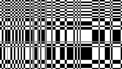 Aufkleber - Abstract Black and White Pattern with Warped Checkers Grid. Contrasty Optical Psychedelic Illusion. Optical Art. Vector Illustration