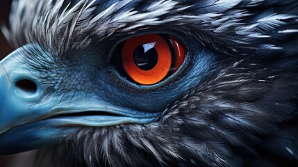 Wall Mural - animal feather beak and eye in close up
