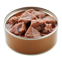 Wall Mural - Canned beef isolated on a white background.