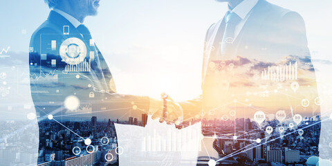 Aufkleber - business, marketing, network, handshake, shaking hands, deal, matching, research, target, negotiation, businessperson, people, businessman, man, japanese, asian, customer, support, service, cooperatio