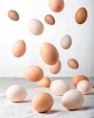 Wall Mural - eggs on a white background