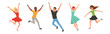 © topvectors - Happy Man and Woman Jumping with Joy and Excitement Vector Set